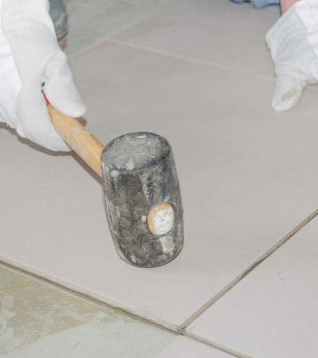 Chicago Rubber Flooring technician on a local job